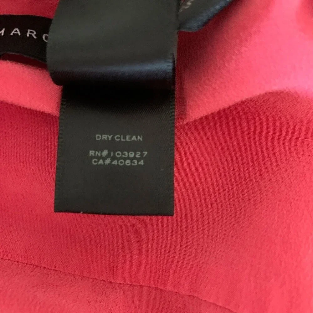 Marc by Marc Jacobs Pink Button Front Silk Blouse XS Luxury Workwear - Picture 7 of 8